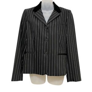 NWT Lauren Ralph Lauren Pinstripe Suit Jacket, Velvet Collar